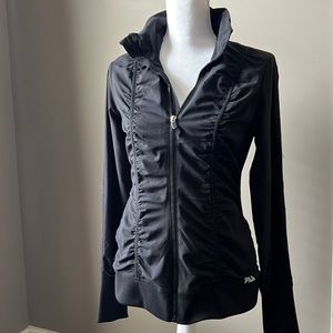 Fila size Small black ruffled zip up